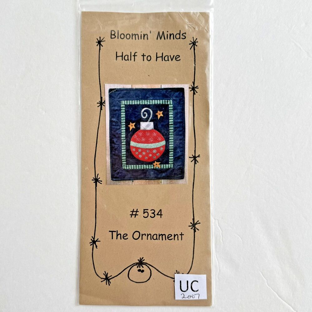 The Ornament Small Christmas Wall Hanging Quilt Pattern Primitive Folk Art Xmas